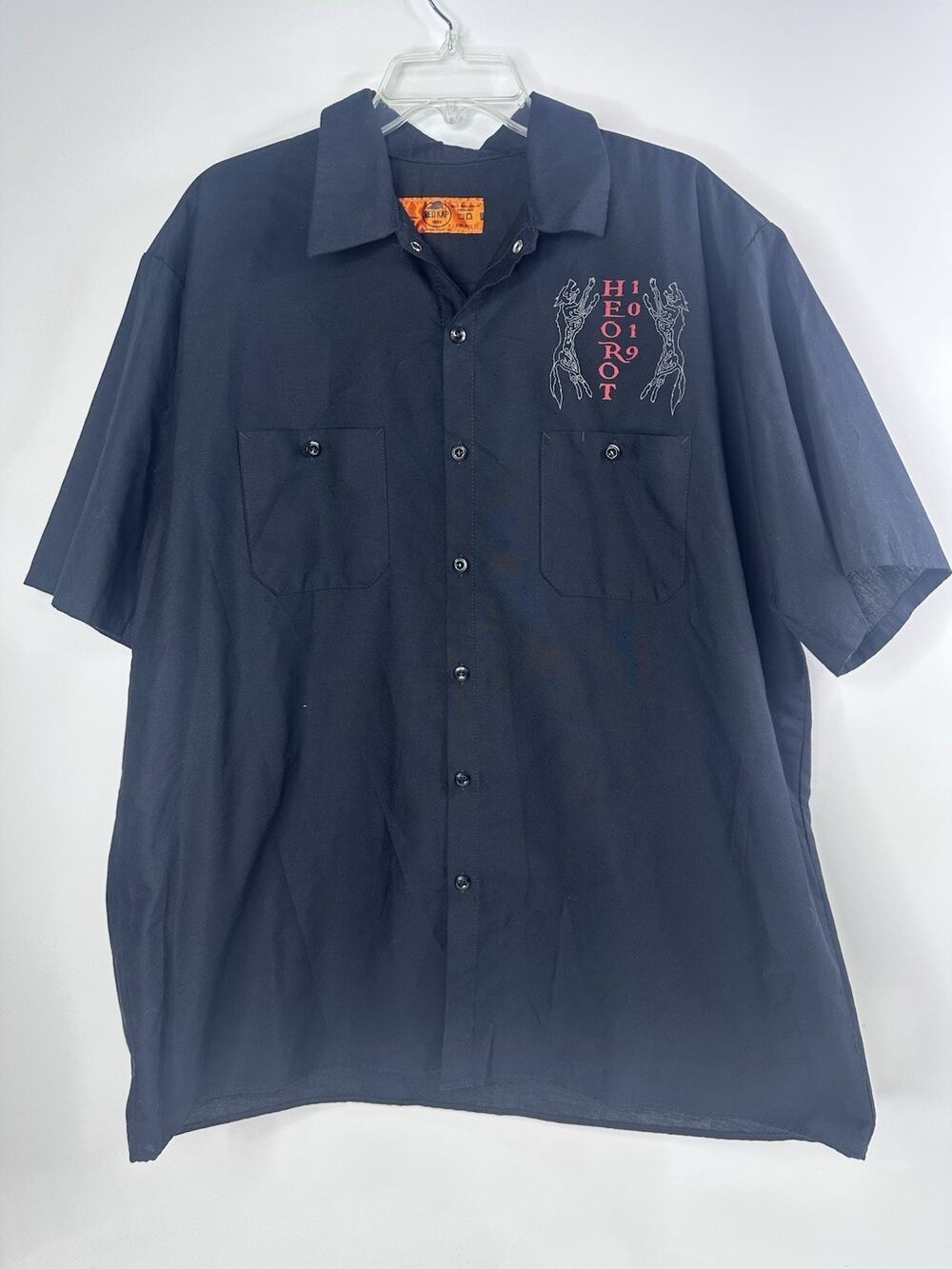 Red Kap Button Up Shirt Men's XXL Brewery Viking Beowulf Garage Gorpcore Grunge